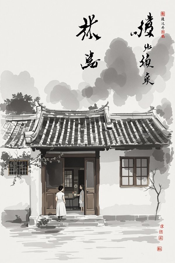 青瓦白墙海报